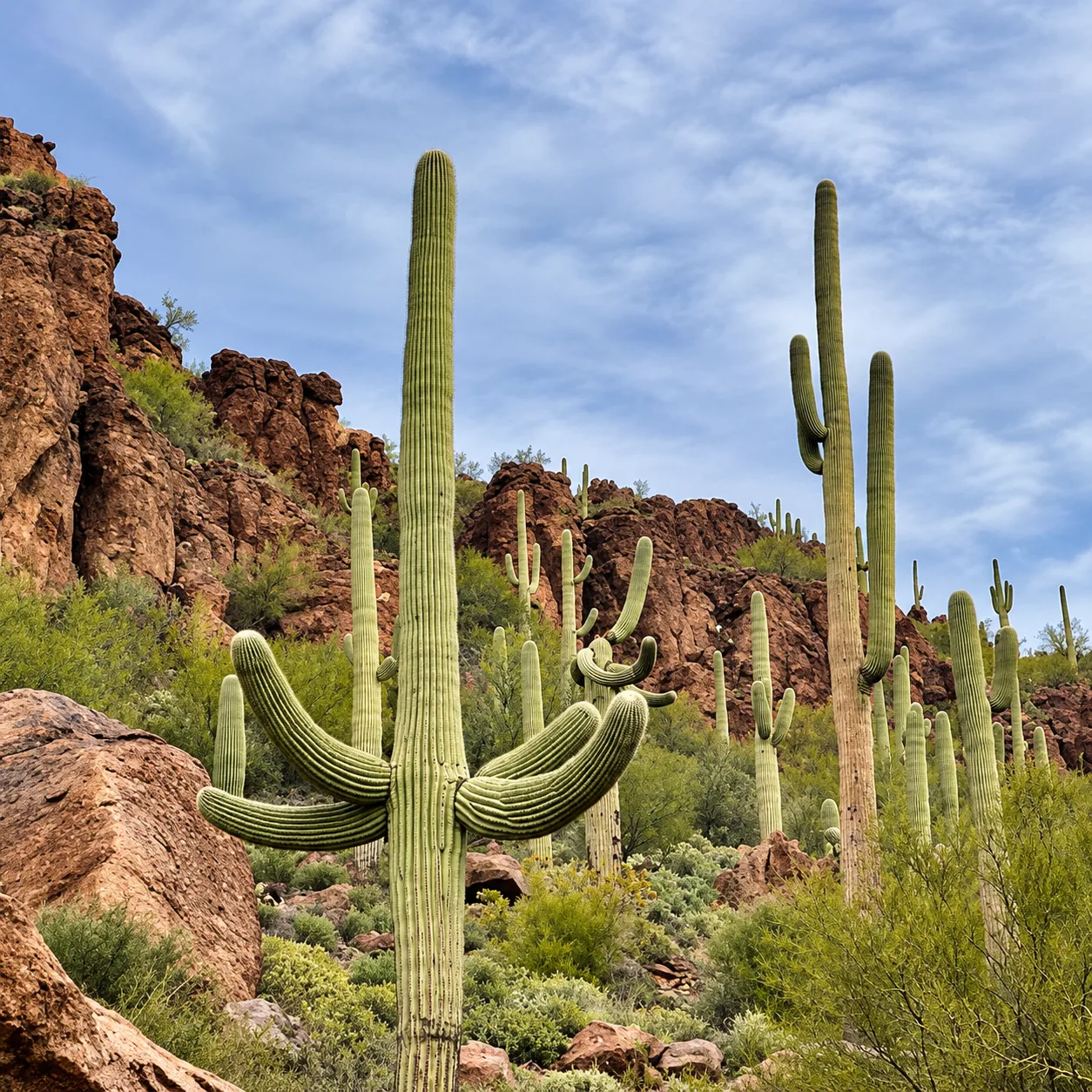Saguaro-Strewn Sonoran Hillside